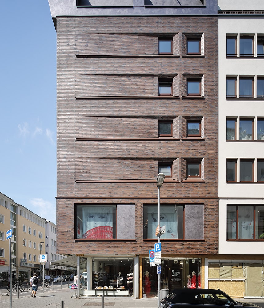 Stroeher Klinkerriemchen Riegel 50 Braunblau Langformat Referenzen Toengesgasse Frankfurt 03